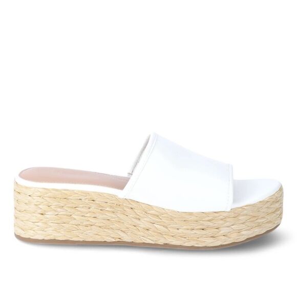 Women's Dressy Raffia Platform Slide Sandals Shies Size 7 - Picture 9 of 12